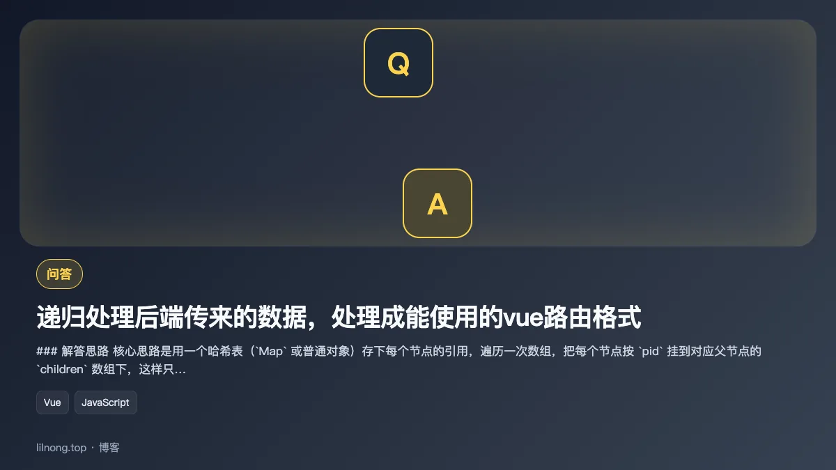 递归处理后端传来的数据，处理成能使用的vue路由格式