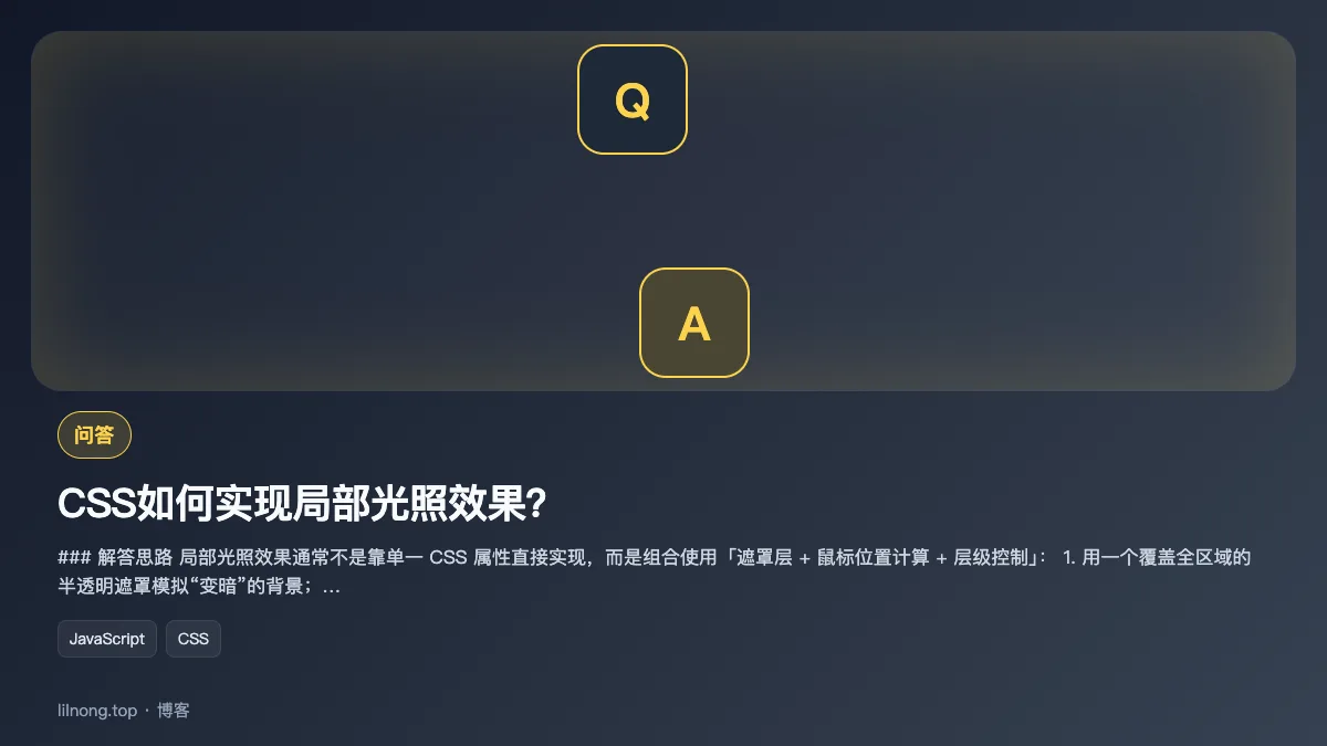 CSS如何实现局部光照效果？
