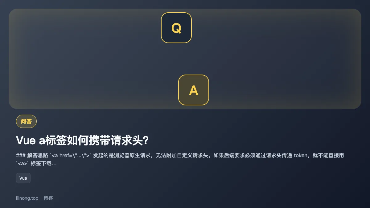 Vue a标签如何携带请求头？