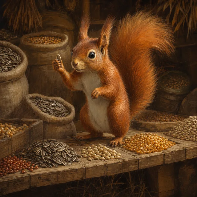 红松鼠 AI 插画