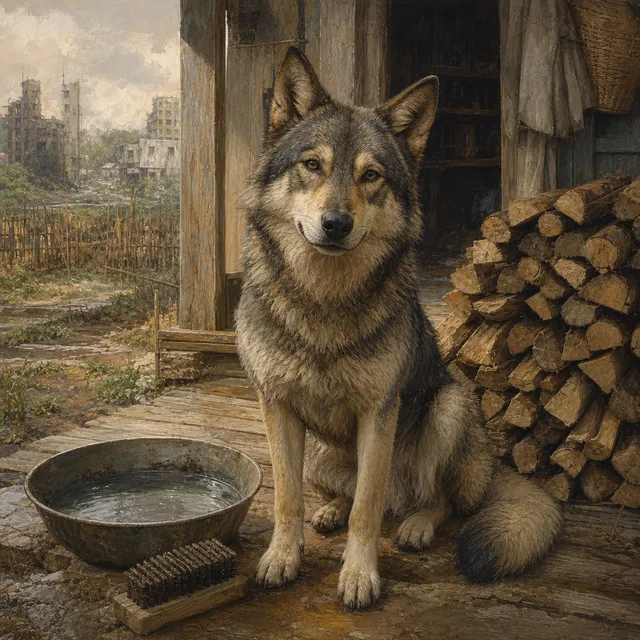 狼犬老二 AI 插画